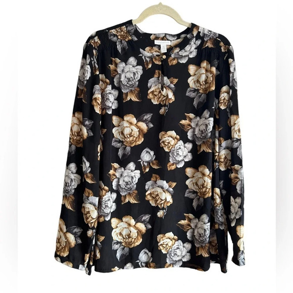 CHARTER CLUB FLORAL BLOUSE - Picture 1 of 4